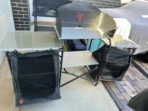 DELUXE CAMPING KITCHEN IN CANVAS BAG AS NEW CONDITION