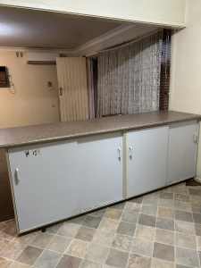 Kitchen bench with sliding door storage $100