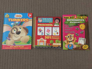 3 Workbooks Little Thinkers Brain Games Kids Preschool Mathematics