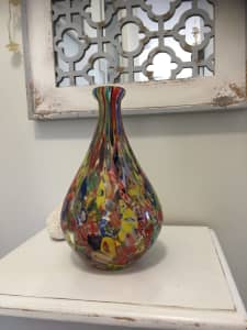 Stunning large vintage Murano Millefiori glass vase