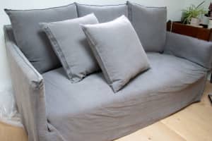 James Lane Como Linen Sofa Charcoal 2.5 seater