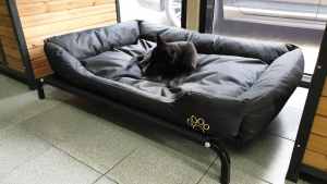 Black Pet Bed Heavy Duty Waterproof Canvas Cat Dog Mat Mattress Home