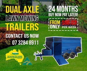 Dual Axle Lawn Mowing Trailers Australian Made Heavy Duty