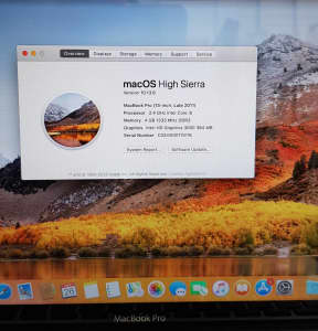 MacBook Pro 13-Inch Core i5 Late 2011 256gb ssd 4gb ram