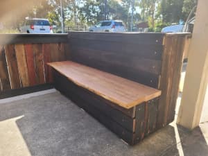 Bench seat combo plantersbox outdoor live edge