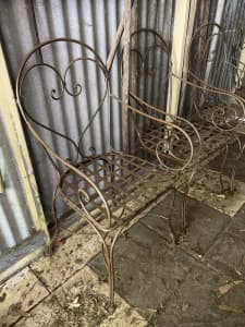 LARGE Wrought Iron Carver Chairs. Garden Chairs. Outdoor Chairs 