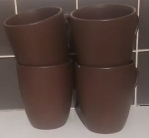 Freedom Chocolate Brown Coffee Mugs, Set of 4.