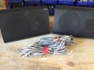 2 x Jamo surround sound speakers and wiring