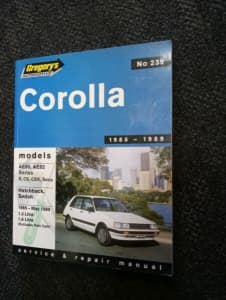 Toyota Corolla car workshop Manual 1985 to 1989.