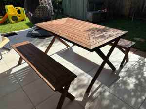 Outdoor Table and 2x bench seats