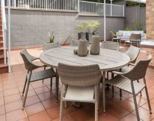 Outdoor dining table with 10 chair