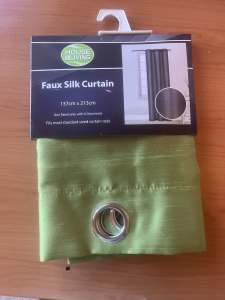 Faux Silk Green Curtain