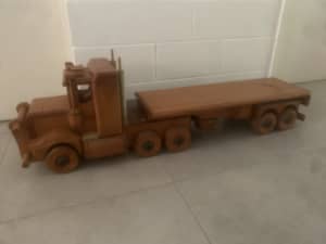 Wooden Truck with detachable trailer.