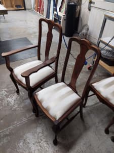 Just Reupholstered wooden dining room chairs. x6