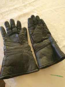 Black leather bike gloves mens