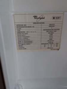 Whirlpool 220L Fridge and Freezer