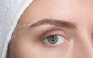 Brow threading and tinting