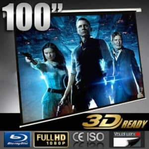 Projector Screen White 100 Inch True 16:9 3D Electric Motorized Movie