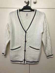 girls off-white cable knit cardigan-kids size 14 worn once!