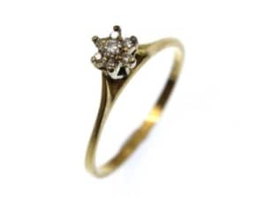18ct Yellow Gold Diamond Ring Size P