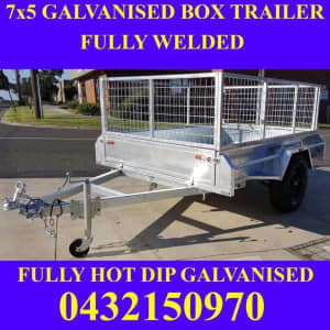 7x5 galvanised box trailers with meh cage tipper
