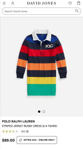 POLO RALPH LAUREN STRIPED JERSEY RUGBY DRESS (2-4 YEARS GIRLS)