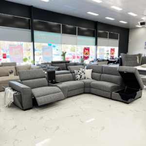FLOOR STOCK SALE! Multifunctional Optimus Durable Grey Fabric Sofa