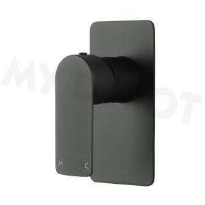 Wall Mounted Black Bath Filler Shower Mixer Tap Single Lever Handle