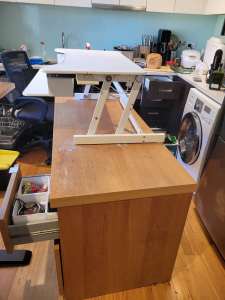 Trashed home office furniture desk sit stand. Pickup only