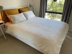 Queen bed, frame and mattress