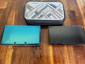 2 3DS Consoles (Blue and Black)
