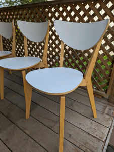 Nordmyra IKEA white & birch colour dining chairs x 4