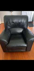 Leather rocker recliner armchair