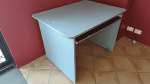 Blue Desk or Workbench with shelf