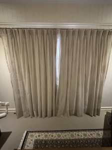 Sheer Beige Curtains with separate block out curtains