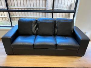 Small 3 Seater Faux Leather Couch