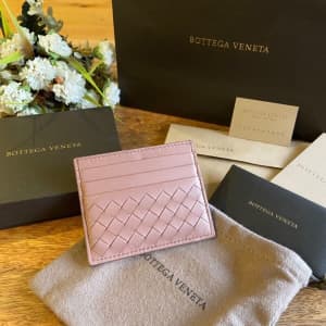 Bottega Veneta BV card case DECO ROSE soft pink - limited seasonal