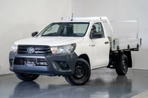 2018 Toyota Hilux GUN122R Workmate Cab Chassis Single Cab 2dr Man 5sp, 4x2 124 White Manual