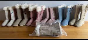 Assorted leather upper Ugg boots (various sizes) $80 for the lot