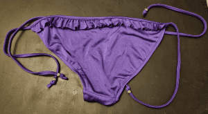 seafolly tie side frill skirted bikini bottom purple size 12