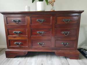 9 drawer soft wood chest