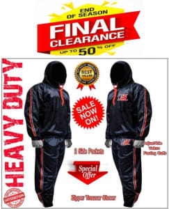 SAUNA SWEAT Track Suit for WIGHT LOSS Gym EXERCISE Fitness BODYBUILD