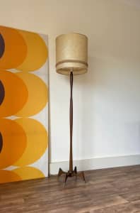 Mid Century 1960s Vintage Retro Teak Timber Floor Lamp