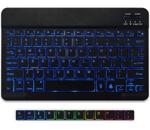 Slim Wireless Bluetooth 7 Color LED Backlit Keyboard for iOS Windows 