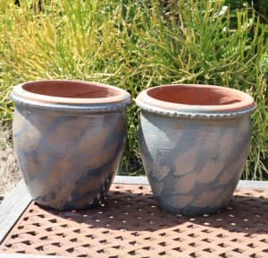 Fleck Effect Glazed Garden Plant Pots NEW