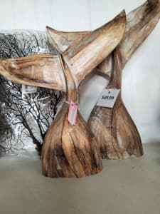 Handmade Wooden Whale Tails