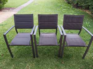 3pc Modern Outdoor Grey Dining Chairs Set. Good Condition. Carlingford