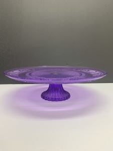 Purple Glass Platter 33cm diameter. Perfect condition.