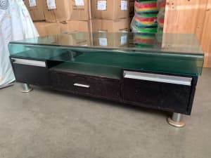 Glass Top TV Bench