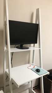 Small white ladder desk